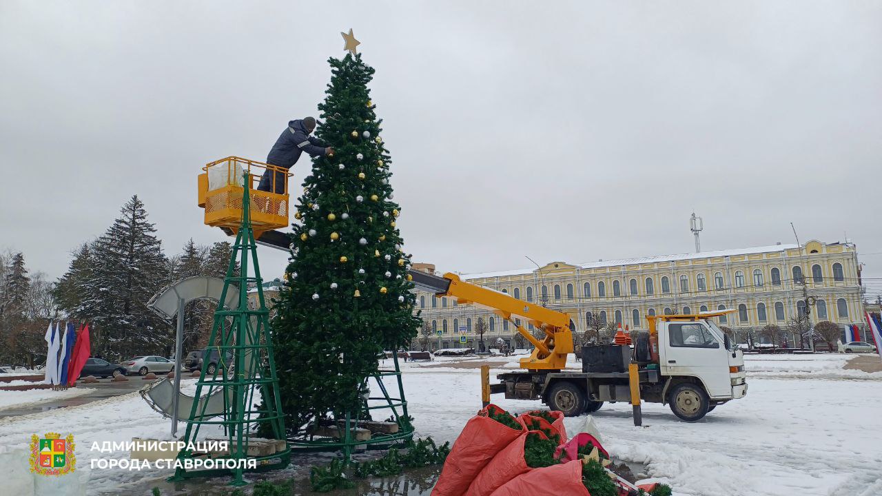 В Ставрополе  приступили к демонтажу елочного леса.